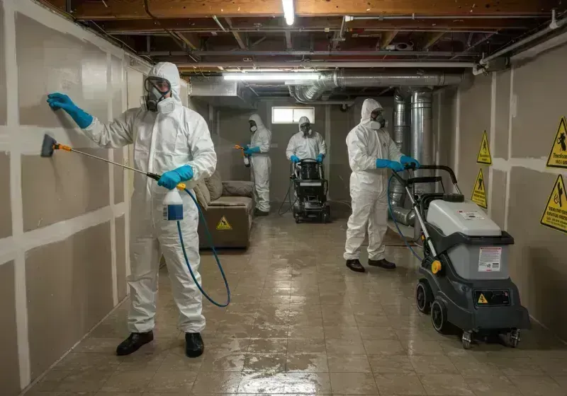 Basement Moisture Removal and Structural Drying process in Vine Grove, KY